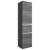 Midischrank Mit Soft-Close Arezzo 40cm, Eiche Dekor - Silberfarben/Silbereichenfarben, Basics, Holzwerkstoff (40/154/35cm) - Held