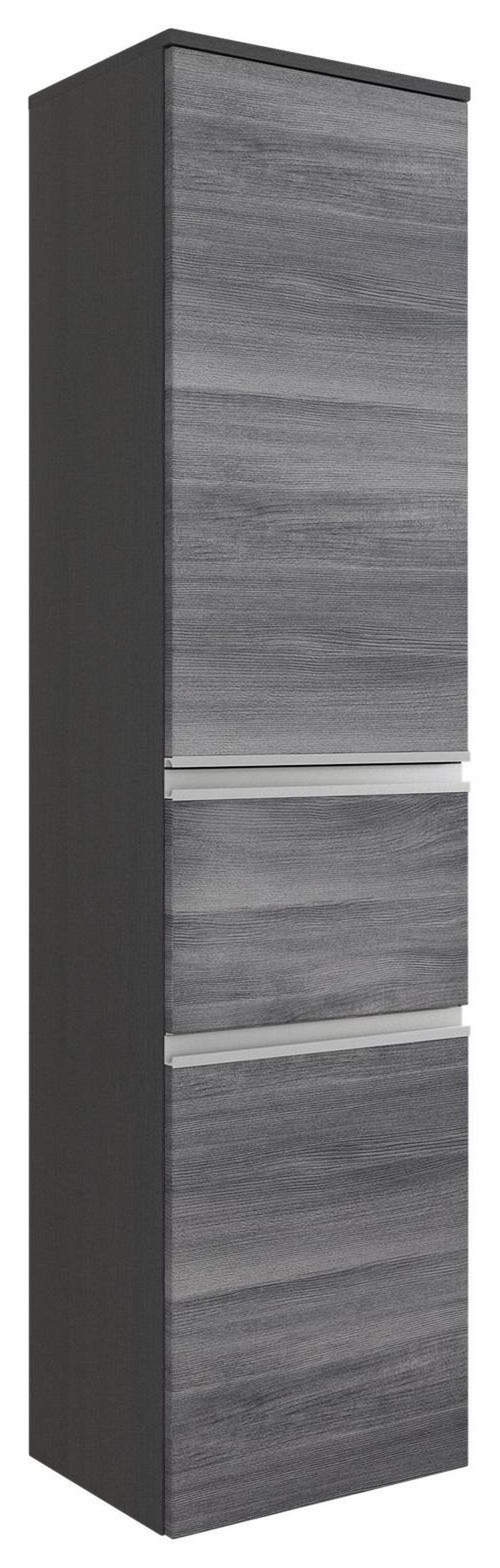 Midischrank Mit Soft-Close Arezzo 40cm, Eiche Dekor - Silberfarben/Silbereichenfarben, Basics, Holzwerkstoff (40/154/35cm) - Held