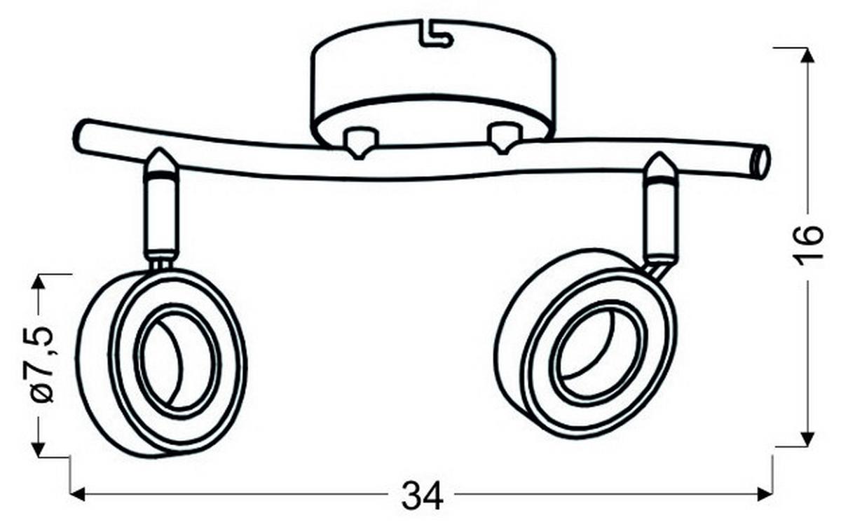 Led-deckenleuchte Vinola - Chromfarben, Design, Kunststoff/Metall (34/9/16cm)