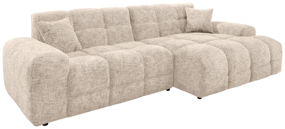 Ecksofa Bosco, Creme S: 301x152 cm - Creme/Schwarz, MODERN, Textil (301/152cm) - Livetastic
