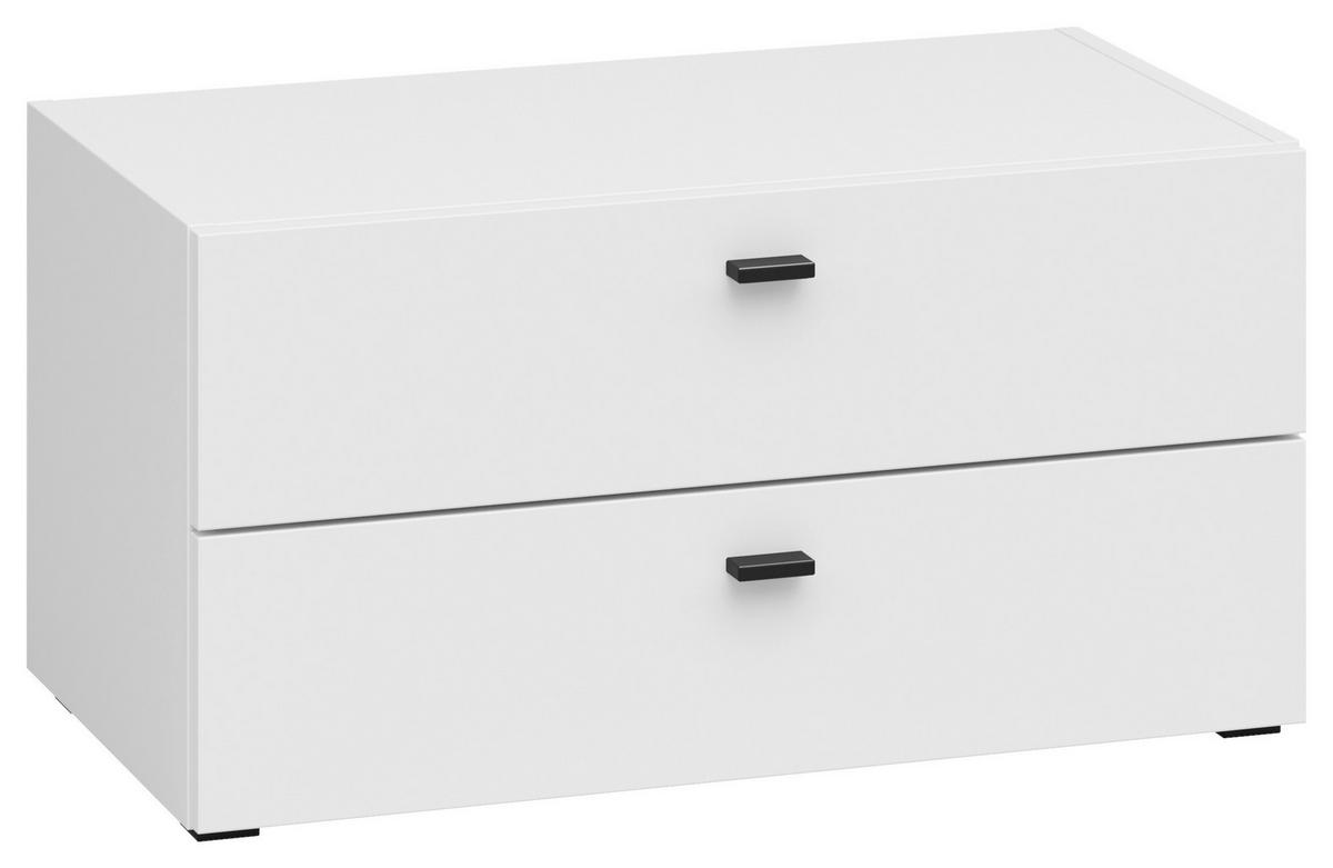 Kommode 2 Laden, B: 64 cm Sixty-Four, Weiß - Schwarz/Weiß, Trend, Holzwerkstoff (64/32/35cm)