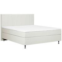 Boxspringbett Mit Topper 180x200 Wels - Creme/Schwarz, MODERN, Textil (180/200cm) - MID.YOU