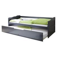 Ausziehbett Echtholz Massiv 90x200 Marianne, Grau - Grau, Natur, Holz/Kunststoff (90/200cm) - MID.YOU