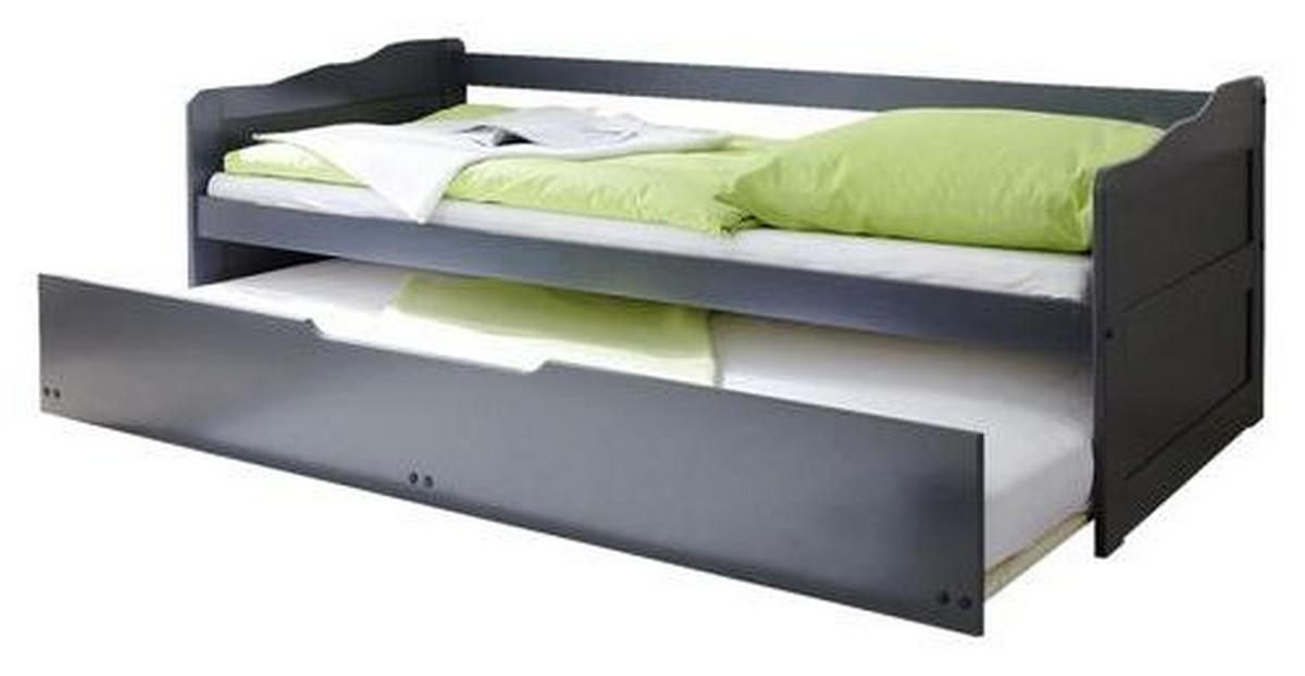 Ausziehbett Echtholz Massiv 90x200 Marianne, Grau - Grau, Natur, Holz/Kunststoff (90/200cm) - MID.YOU