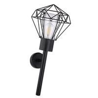 Außenleuchte Horace 15 Watt Edelstahl, Wandmontage - Klar/Schwarz, Basics, Kunststoff/Metall (22,5/28,5/28,5cm) - Globo