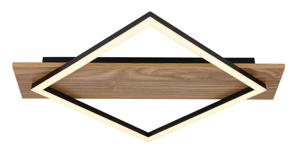 Led-deckenleuchte 67330-18 Beatrix I - Dunkelbraun/Opal, Natur, Holzwerkstoff/Kunststoff (52/46,7/6cm) - Globo