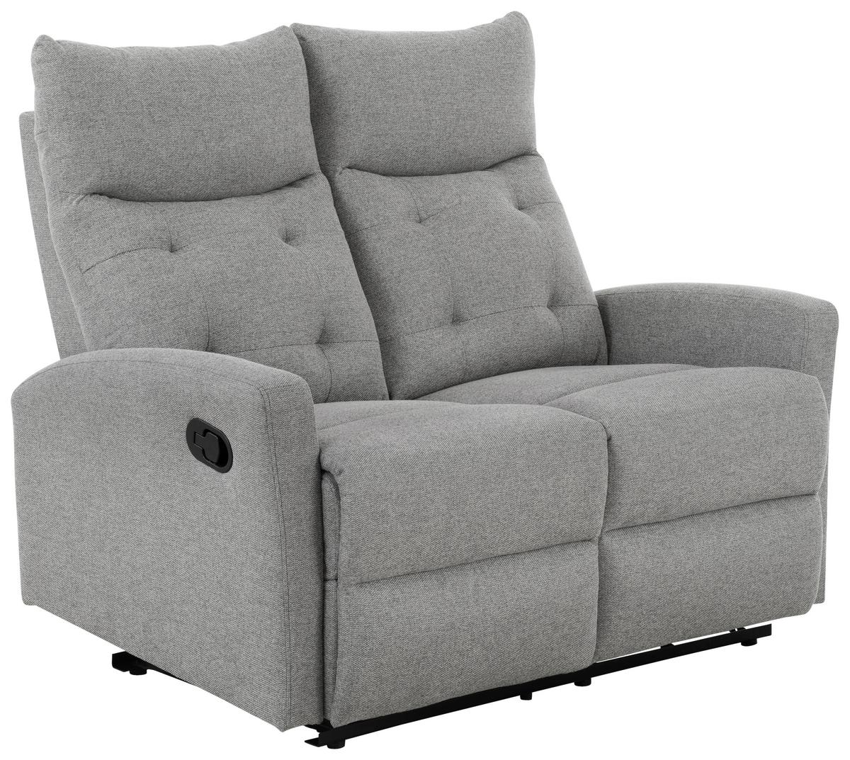 Sitzgarnitur 3-tlg. Nuvia Mit Relaxfunktion Grau - Schwarz/Grau, Design, Textil - Livetastic