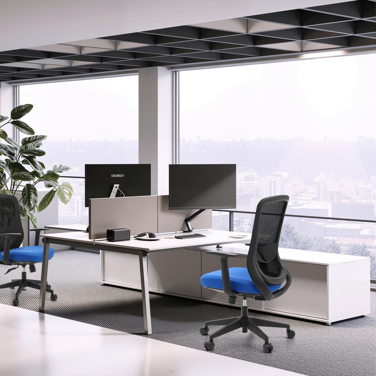 DREHSTUHL Sedito Blau/Schwarz B: 70cm - Blau/Schwarz, MODERN, Kunststoff/Textil (70/112/61cm) - MID.YOU