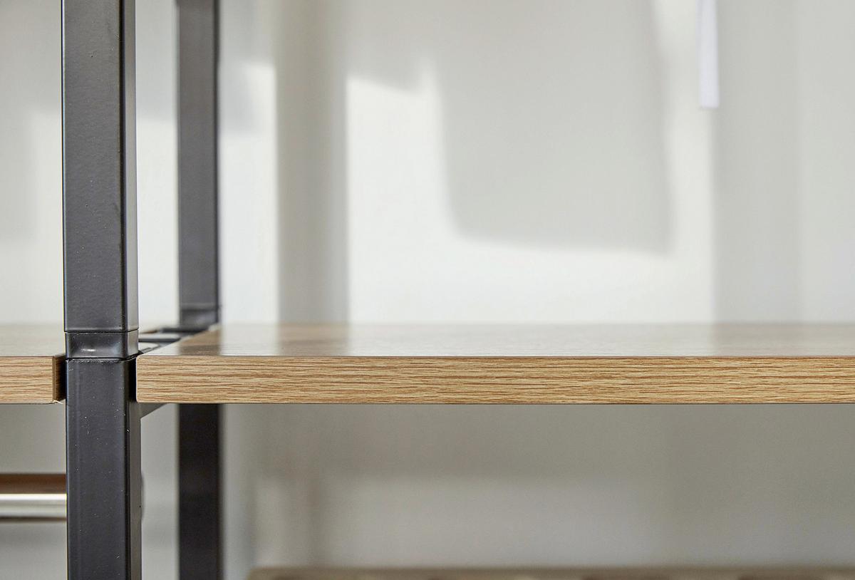 Regal Naturfarben/schwarz B: 87,5 Cm - Schwarz/Naturfarben, Design, Holzwerkstoff/Metall (87,50/210/30cm) - Livetastic