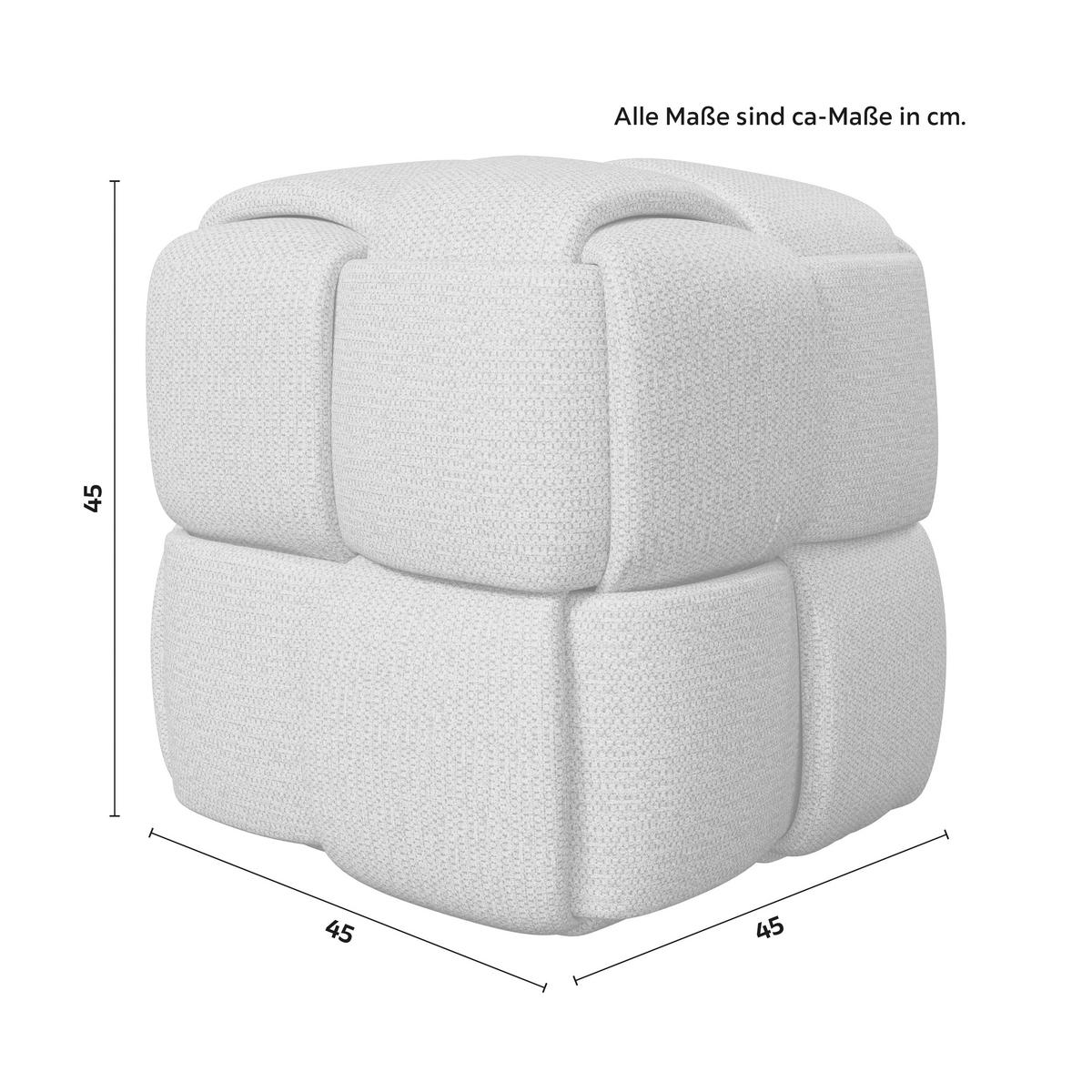 Taburet ELLA šedá bouclé - šedá/černá, Moderní, dřevo/textil (45/45/45cm) - Bessagi Home
