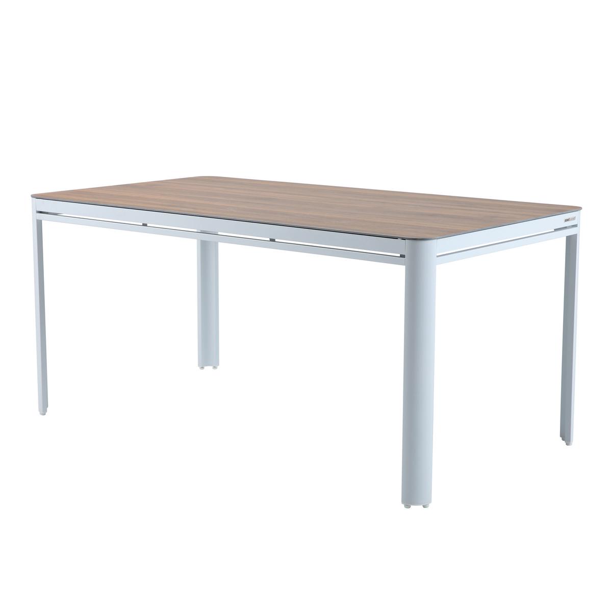 Gartenset Zora 5tlg - Weiß/Teakfarben, MODERN, Metall (160/90/74cm) - Ambia Garden