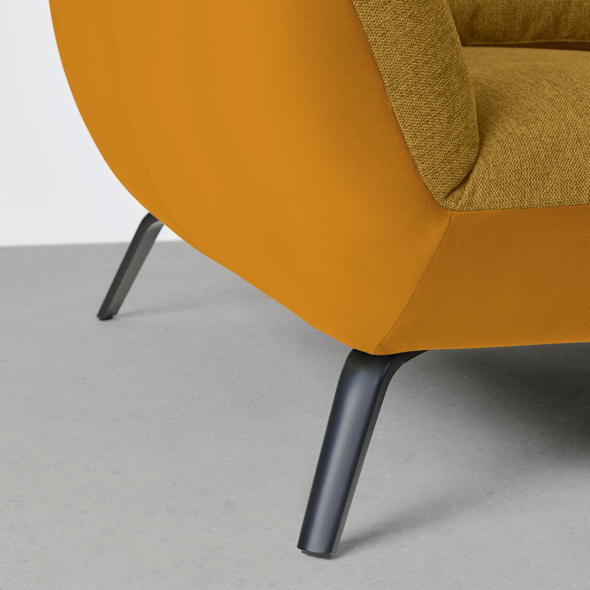 Rohová sedačka TRENDY, pravá, zlatá / hořčicově žlutá - černá/barvy zlata, Moderní, kov/kompozitní dřevo (310/93/250cm) - Premium Living