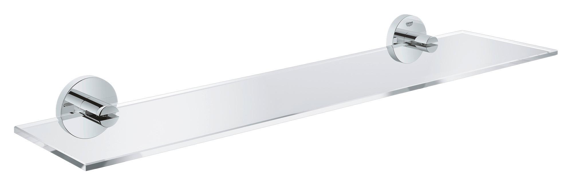 Badezimmerregal Glas BxH 14,5x53 cm Essentials - Chromfarben, Basics, Glas/Metall (14,5/53cm) - Grohe