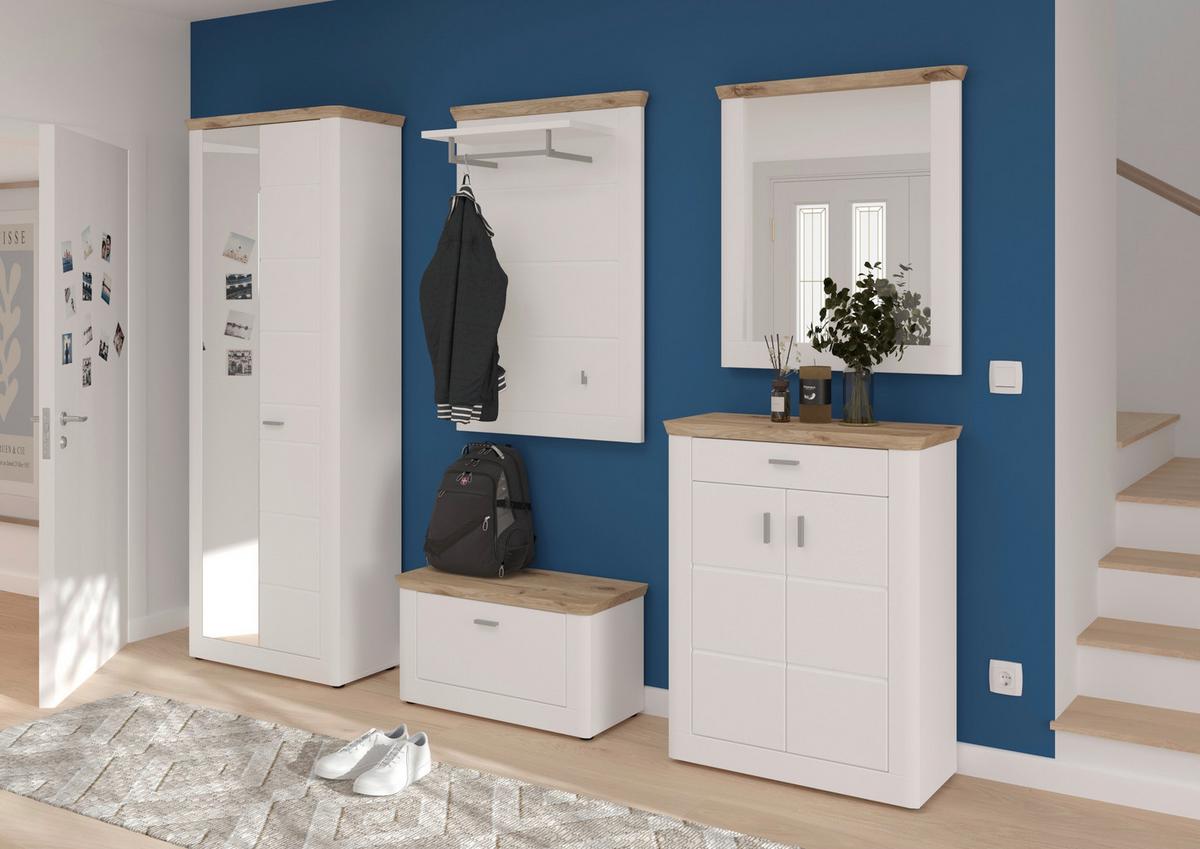 Garderobenbank Michigan B:79 cm 1 Klappe Weiß - Weiß, LIFESTYLE, Holzwerkstoff (79/44/37cm) - MID.YOU