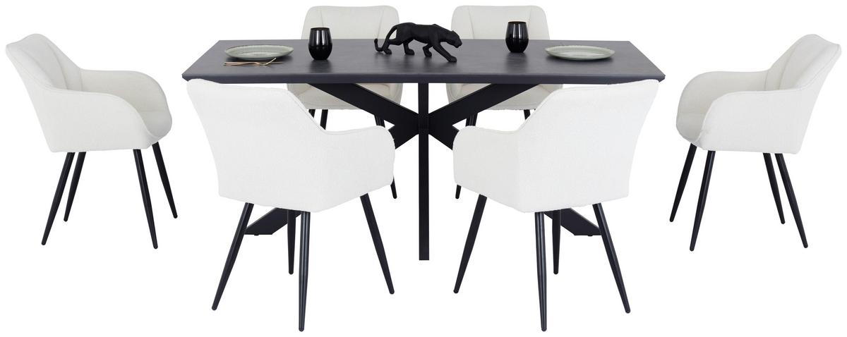 Esstisch Steve 1 180x90 Cm Schwarz - Schwarz, MODERN, Keramik/Holzwerkstoff (180/76/90cm)