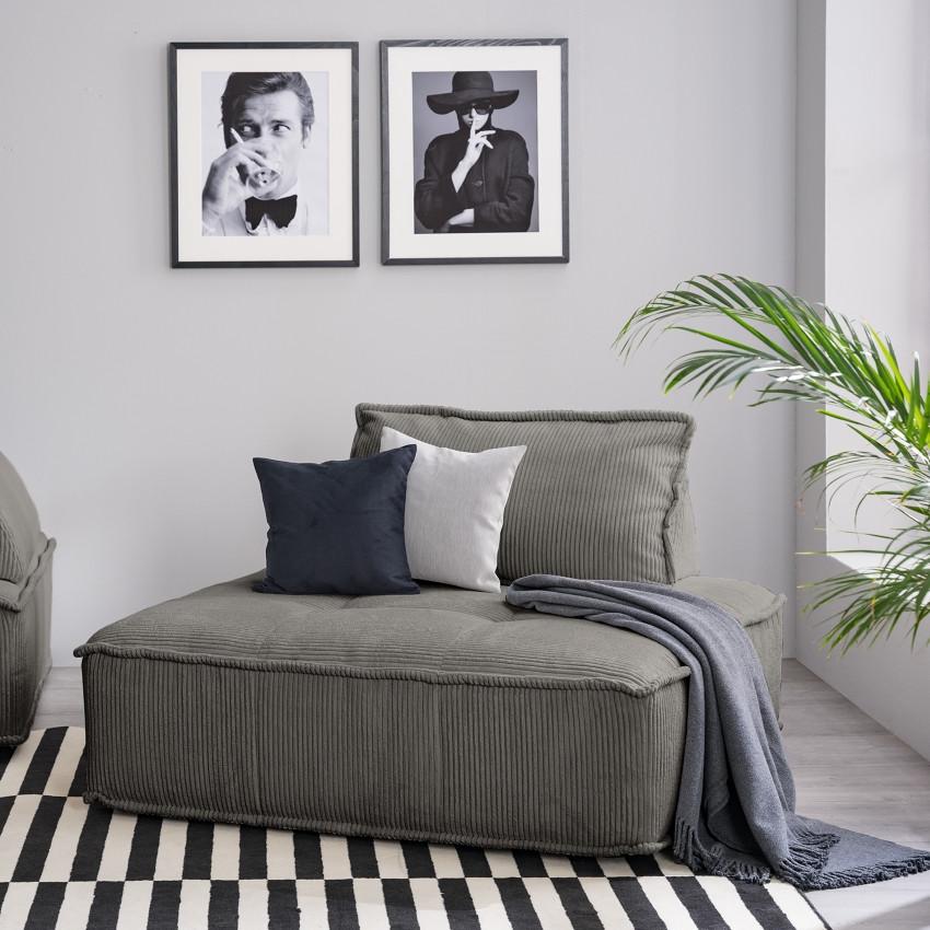 Rückenkissen Cordy, Anthrazit B: 83 Cm - Anthrazit, MODERN, Textil (83/25/42cm) - Trendmanufaktur