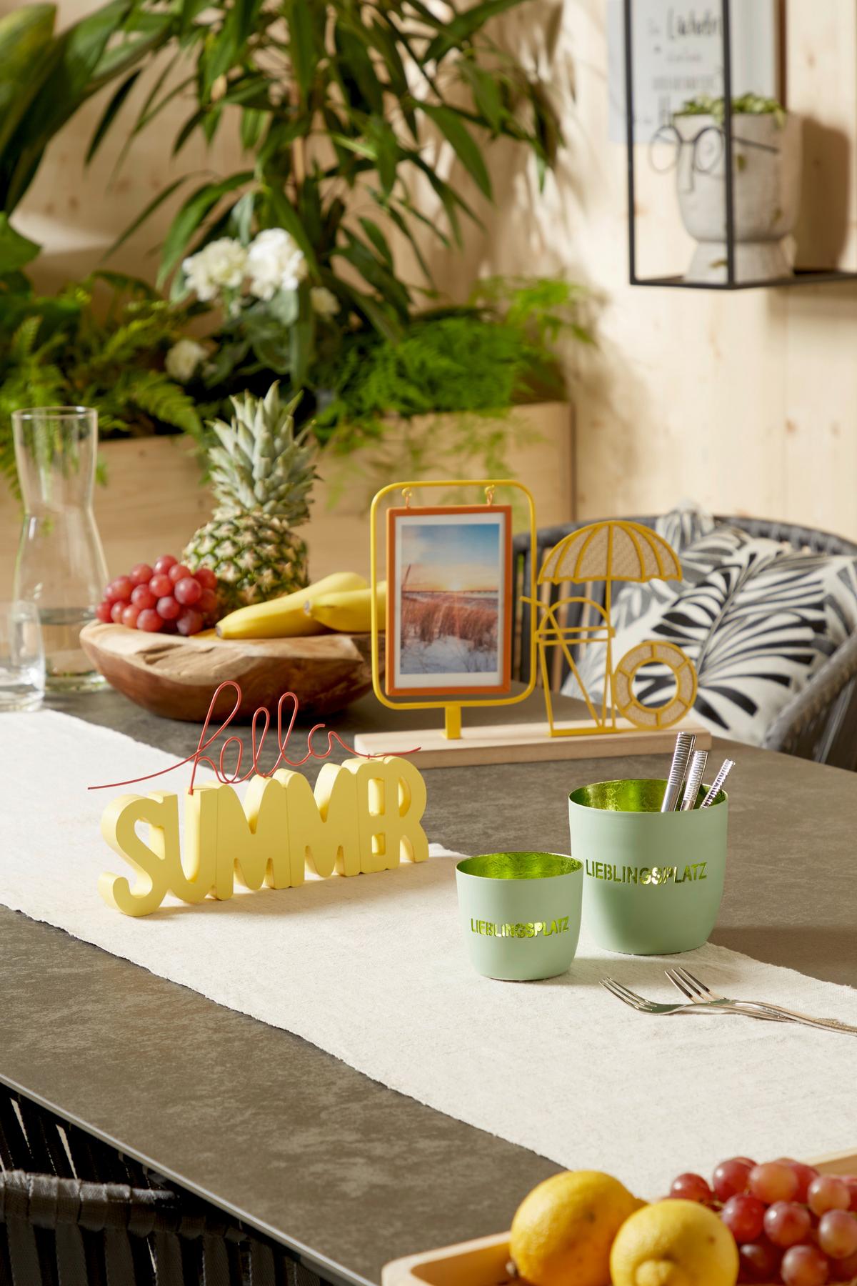 Dekor Felirat 94422 Albiana -Paz- - sárga/narancs, Konventionell, faalapú anyag/fém (26/14,5/2cm)