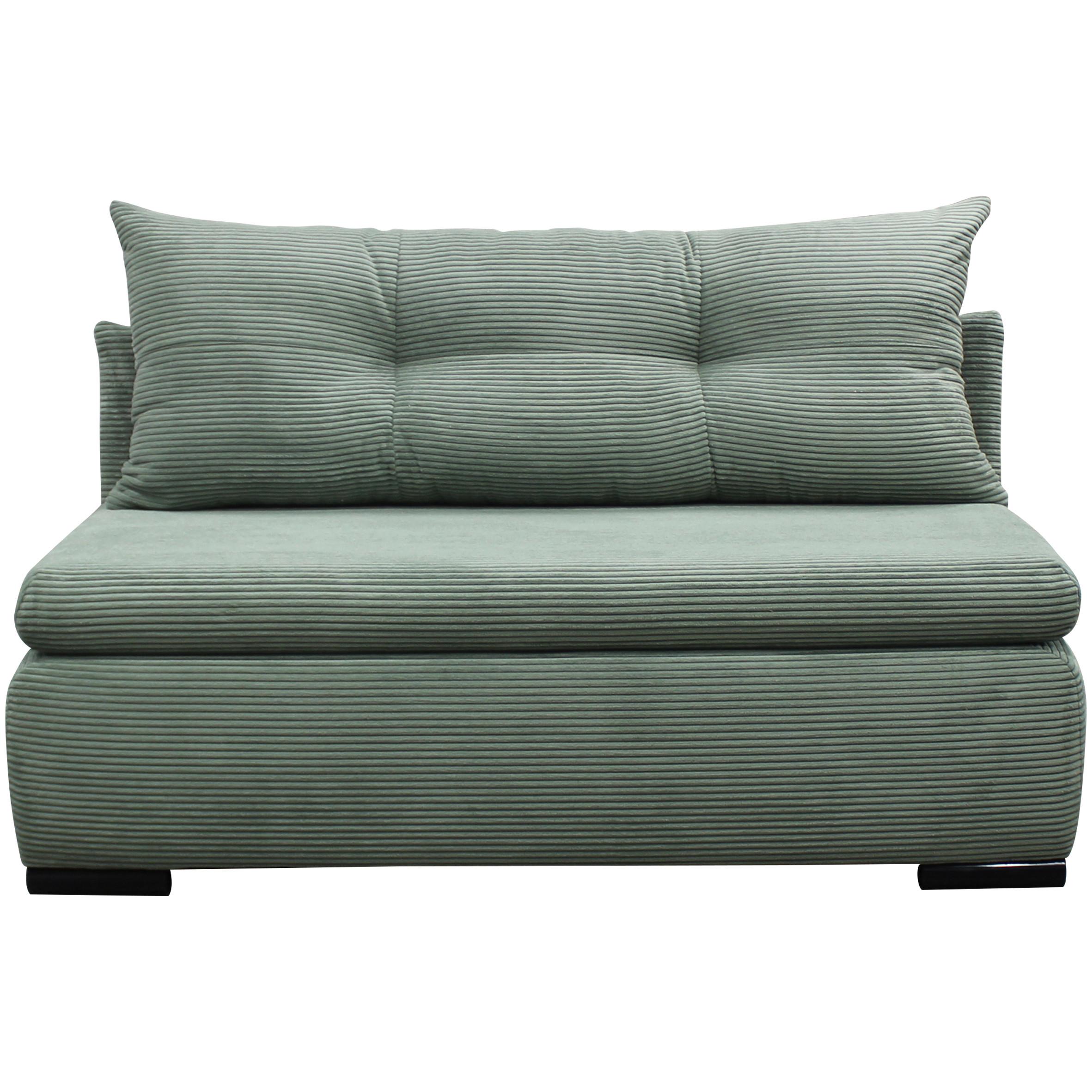 Schlafsofa mit Bettkasten Yellow B: 154cm Cord Grün - Schwarz/Grün, Design, Textil (154/93/85cm) - MID.YOU
