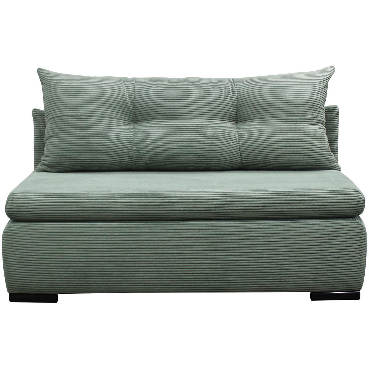 Schlafsofa mit Bettkasten Yellow B: 154cm Cord Grün - Schwarz/Grün, Design, Textil (154/93/85cm) - MID.YOU