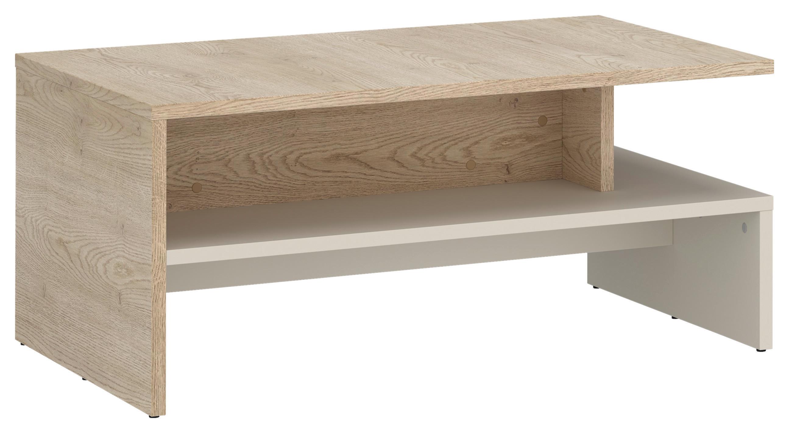 Couchtisch, Meolo, B: 100 cm Kaschmir/Eichefarben - Kaschmir/Eichefarben, MODERN, Holzwerkstoff (100/45,5/66cm)