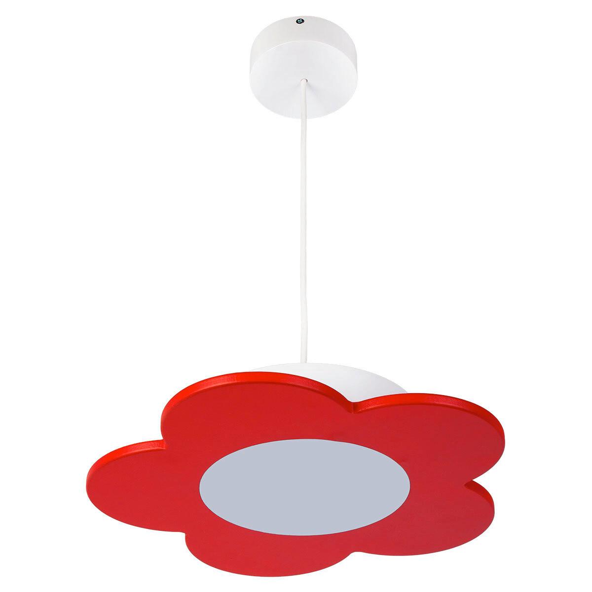 Kinderhängeleuchte 9550124 Fiore Hängel. - Rot - Rot, Basics, Holzwerkstoff/Kunststoff (33/70cm)