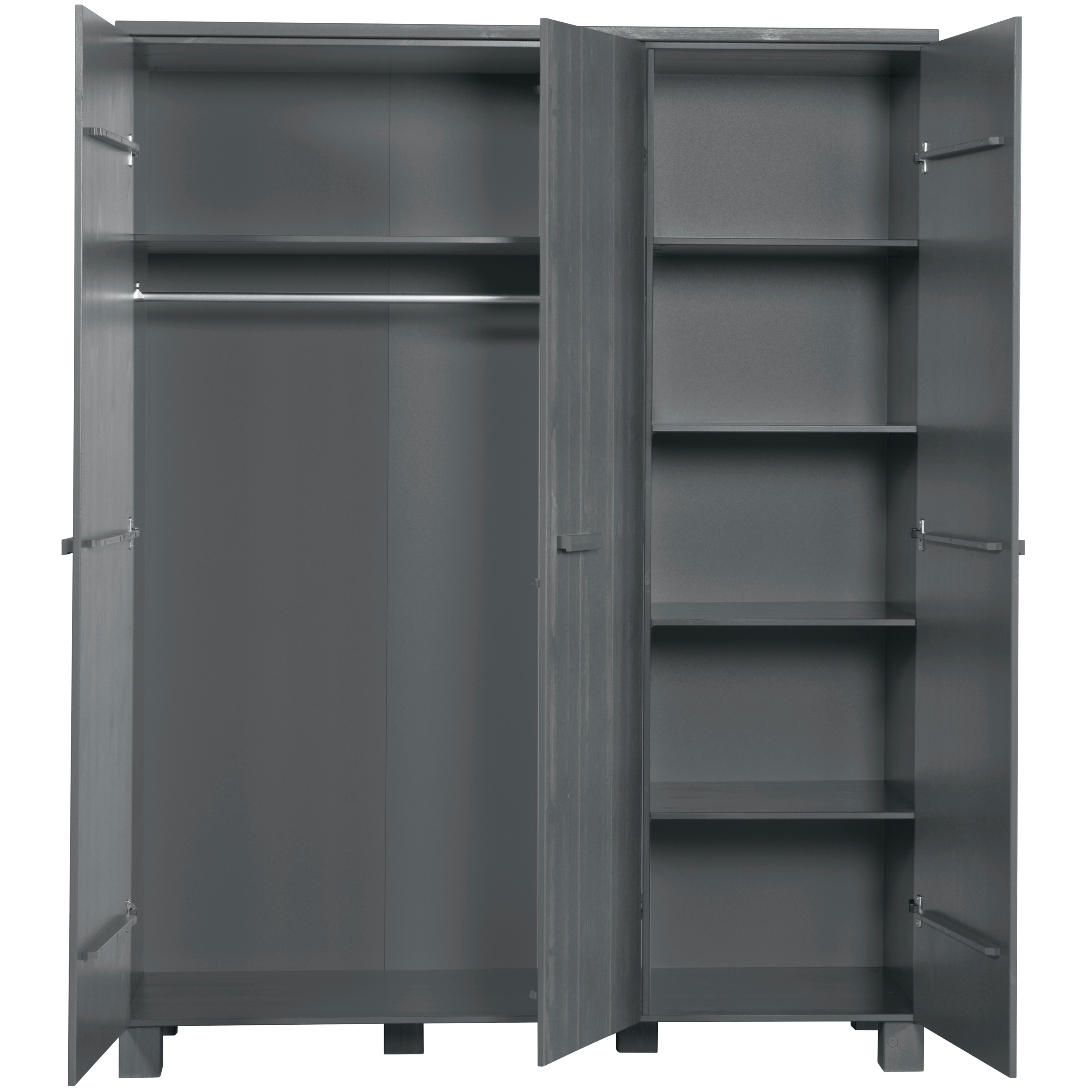 Garderobenschrank Dennis Grau B: 158 cm
