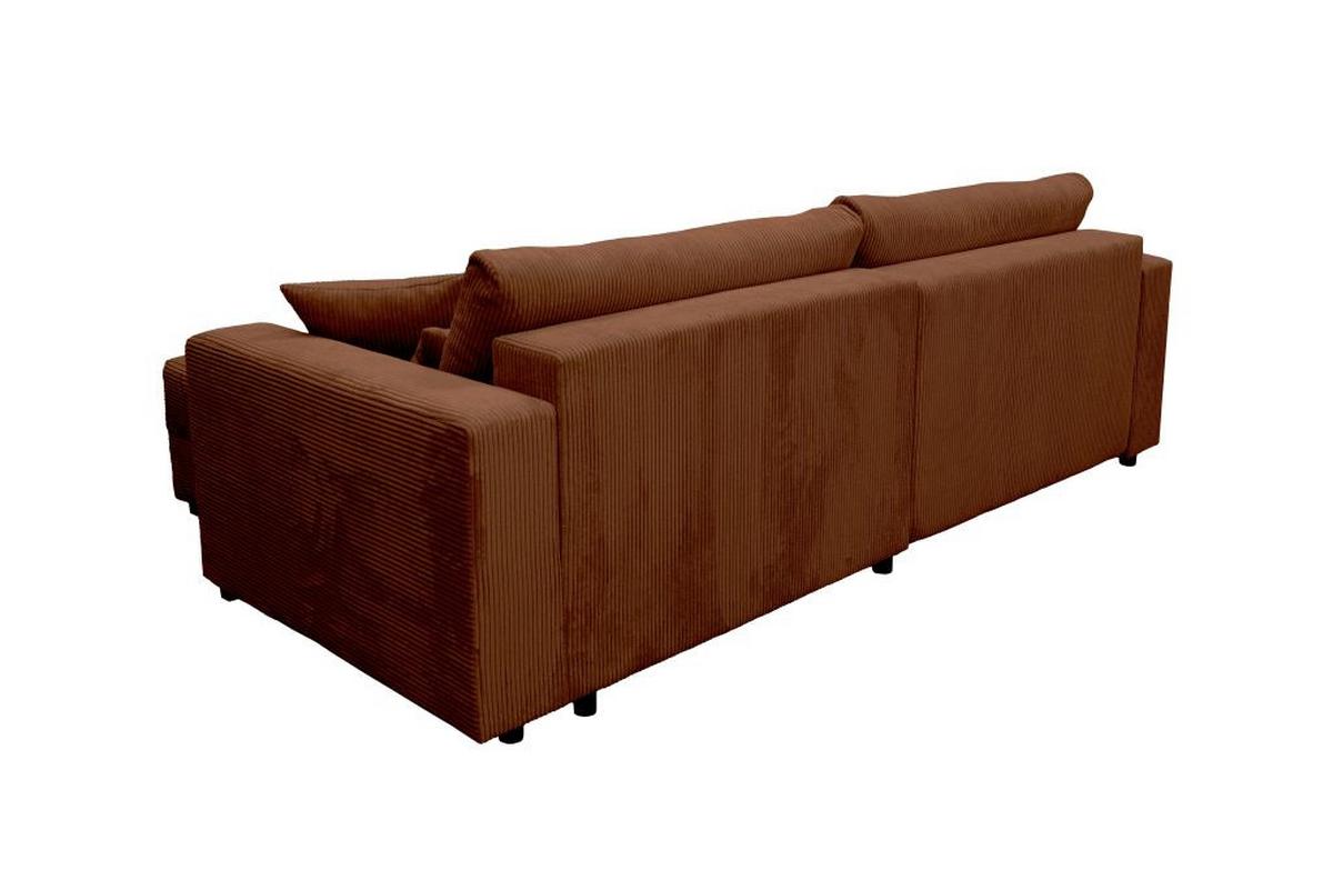 Rohová sedačka XELA, sezení boxspring., karamel.m. - černá/karamel, Moderní, textil (265/170cm)