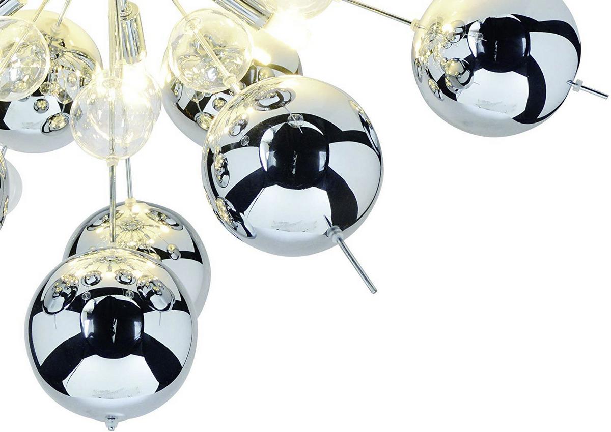 Tischlampe Explosion Klar/ Chromfarben - Klar/Chromfarben, Design, Glas/Metall (50/73cm) - Näve
