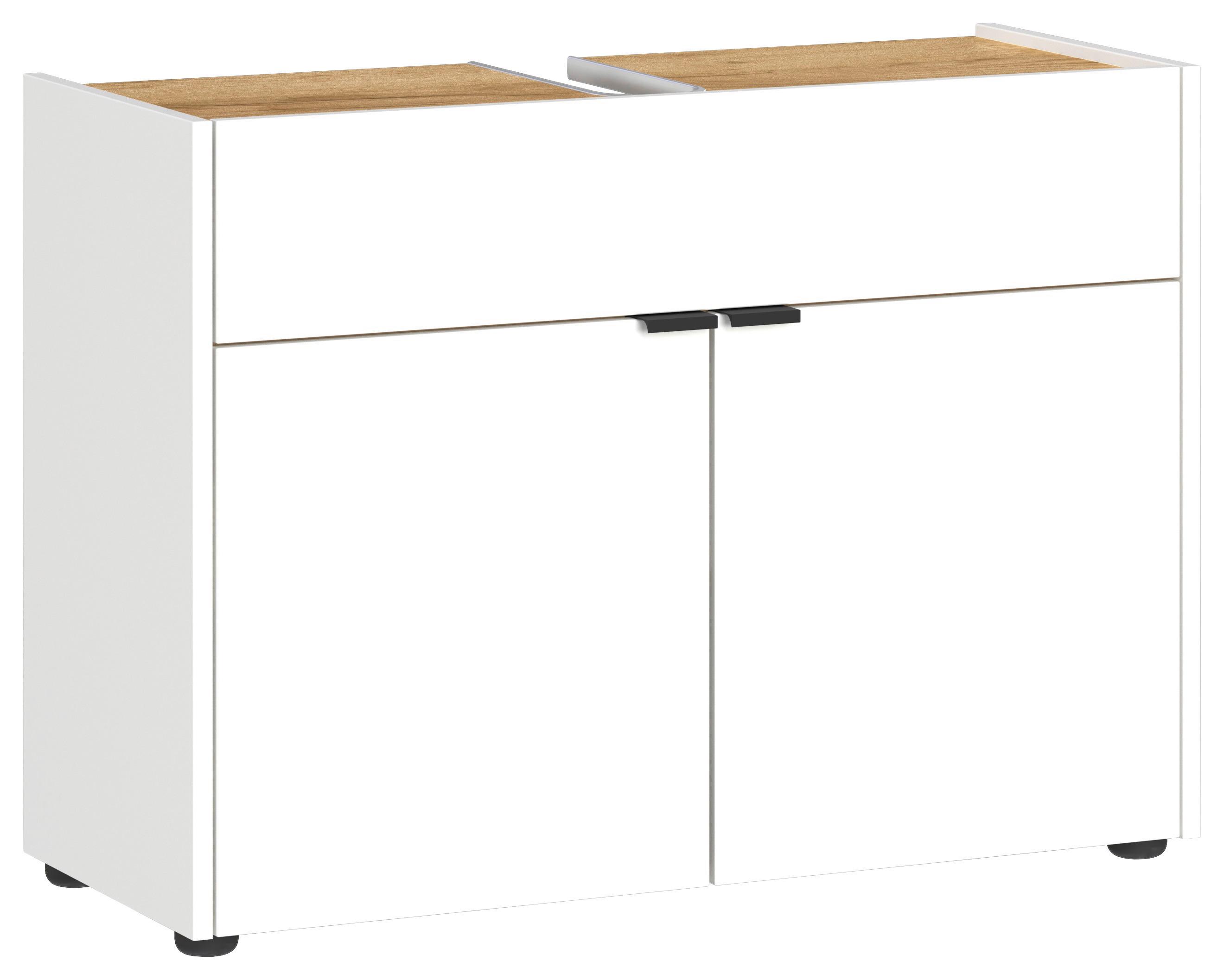 Waschbeckenunterschrank Gw-Forano - Eichefarben/Schwarz, MODERN, Holzwerkstoff (80/60/34cm) - Germania
