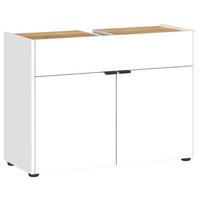 Waschbeckenunterschrank Gw-Forano - Eichefarben/Schwarz, MODERN, Holzwerkstoff (80/60/34cm) - Germania