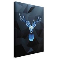 Leinwandbild Ice Deer Schwarz Hellblau B: 40 cm - Schwarz/Hellblau, Basics, Holzwerkstoff/Textil (40/60/1,2cm) - artgeist