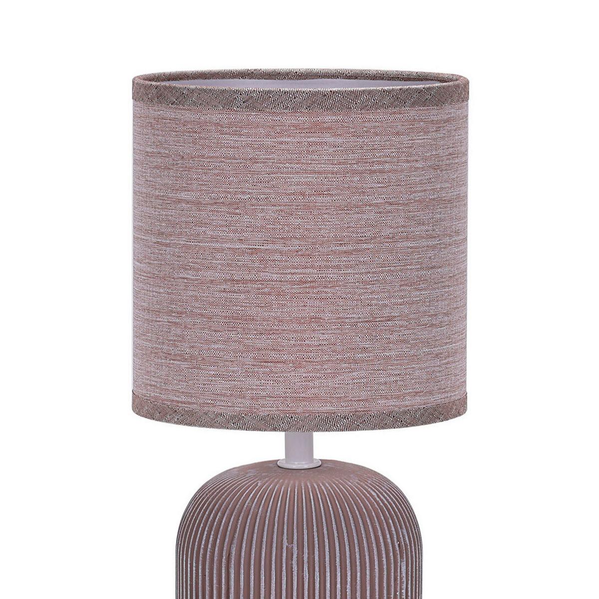 Tischleuchte Braun D: 15 cm 6w - Braun, Design, Keramik/Textil (15/28cm)
