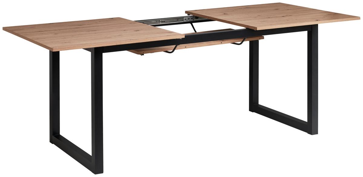 Ausziehtisch Dean 160 Az 160-200x76x90 Cm Eiche - Schwarz/Eiche Artisan, KONVENTIONELL, Holzwerkstoff/Metall (160-200/90/76cm) - MID.YOU