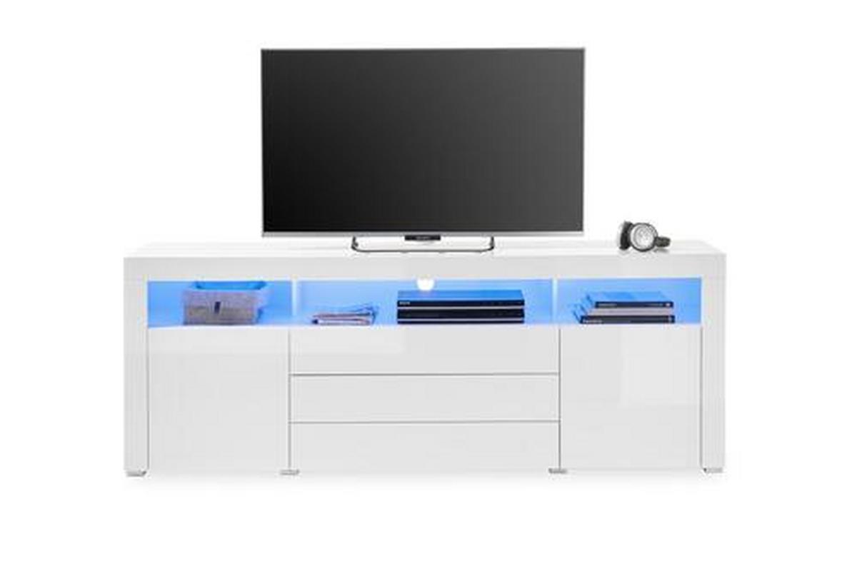 Sideboard Dekor Mit Led 200 Cm Goal Weiß - Alufarben/Weiß, MODERN, Holzwerkstoff (200/74/44cm) - MID.YOU