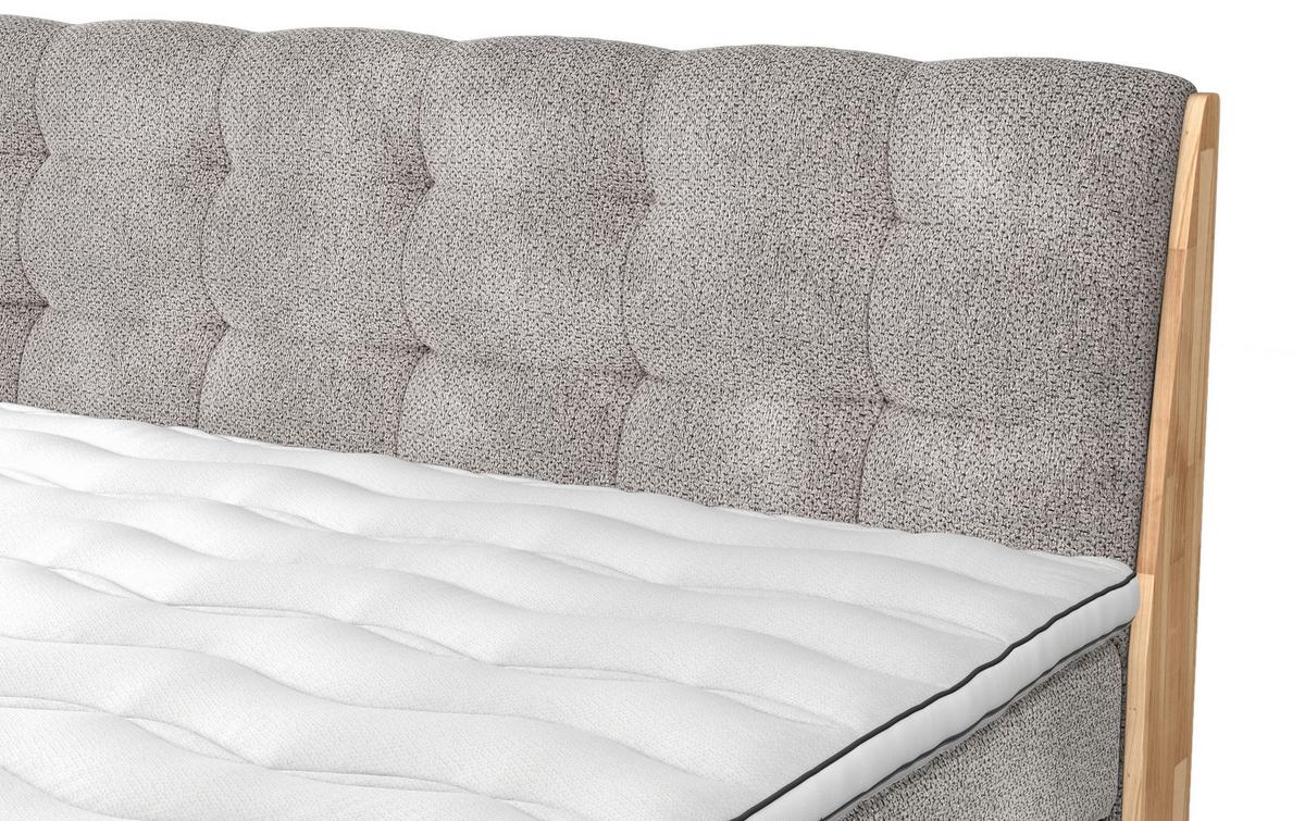 Boxspringbett Boxspring Bed Melissa - Beige/Schwarz, Natur, Textil (200/200cm)