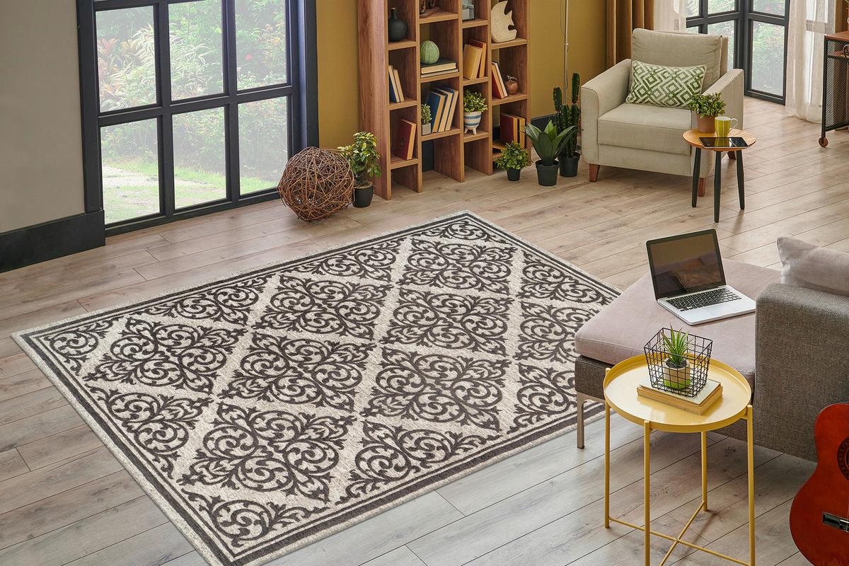 Flachwebeteppich Davio 100 - Grau, KONVENTIONELL, Textil (80/150cm)
