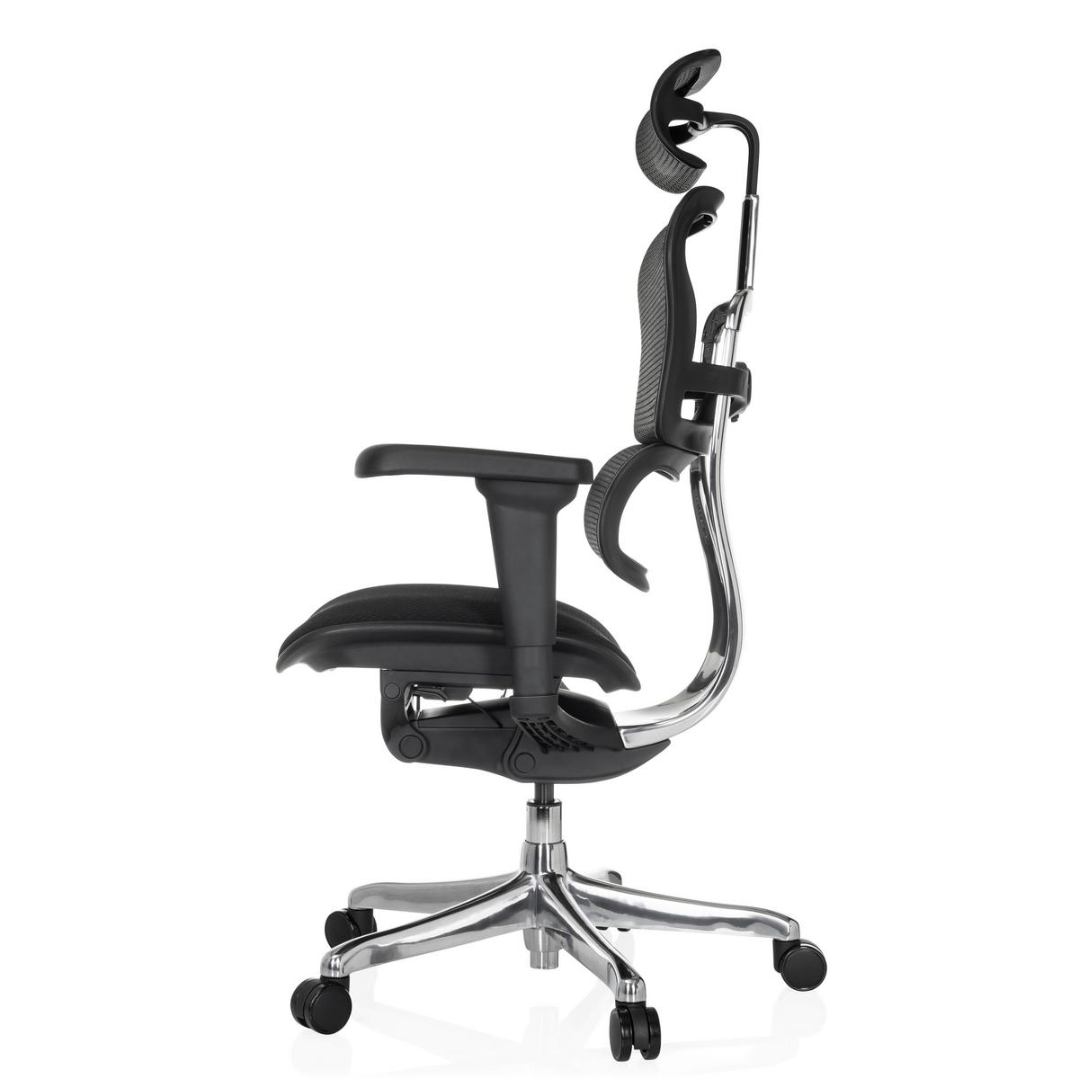 Drehstuhl Schwarz B: 65 Cm - Silberfarben/Schwarz, MODERN, Kunststoff/Textil (65/114-132/60cm) - MID.YOU