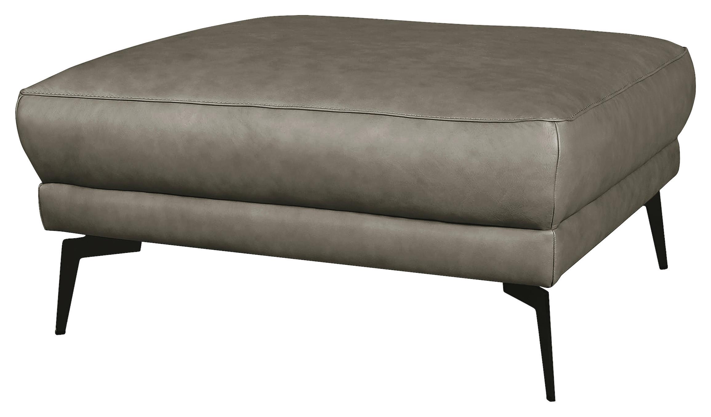 HOCKER Spring Grau Schwarz, B: 96cm - Schwarz/Grau, Design, Leder (96/45/80cm) - P & B