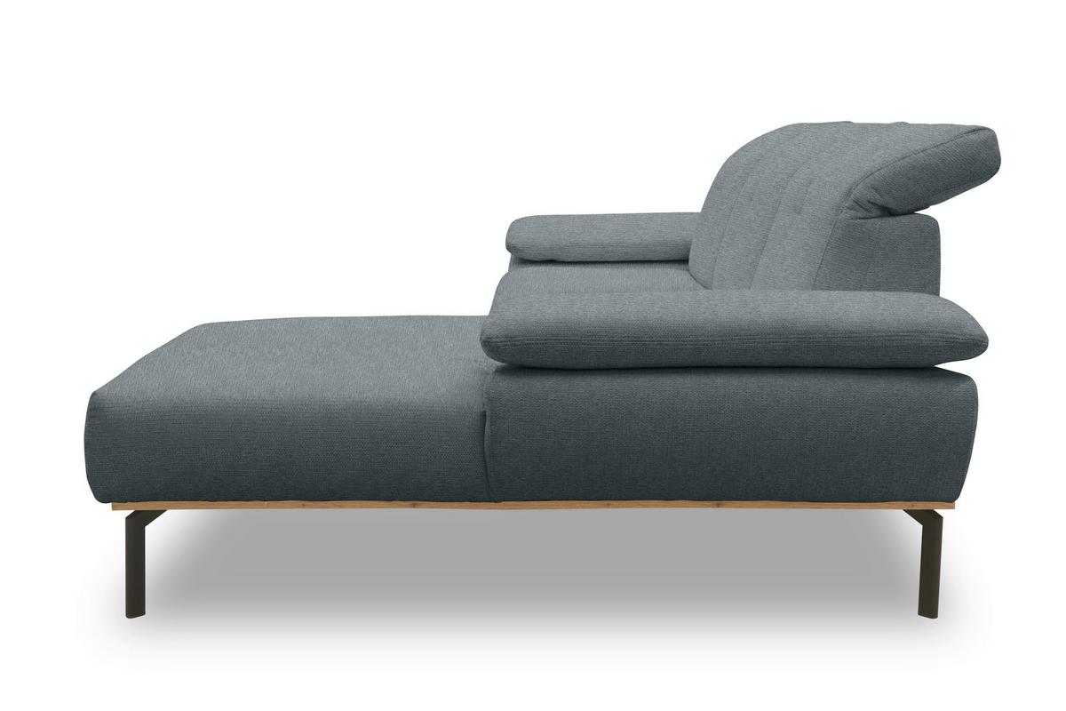 Ecksofa Grau S: 242x170 cm - Wildeiche/Schwarz, Design, Holz/Textil (242/170cm) - MID.YOU