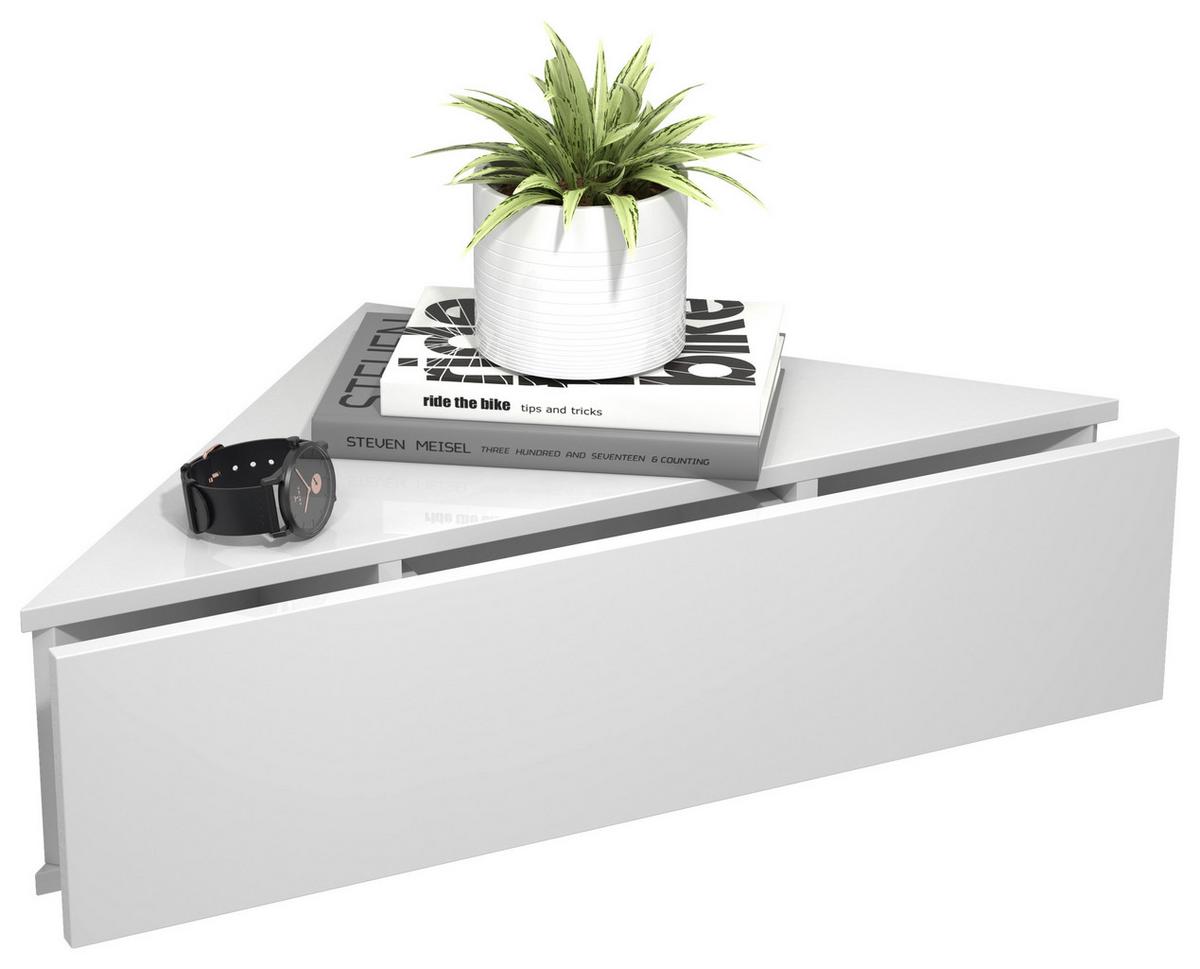 Nachkästchen Weiß H: 15 Cm Usal S - Weiß, MODERN, Holzwerkstoff (60/15/42,4cm) - MID.YOU