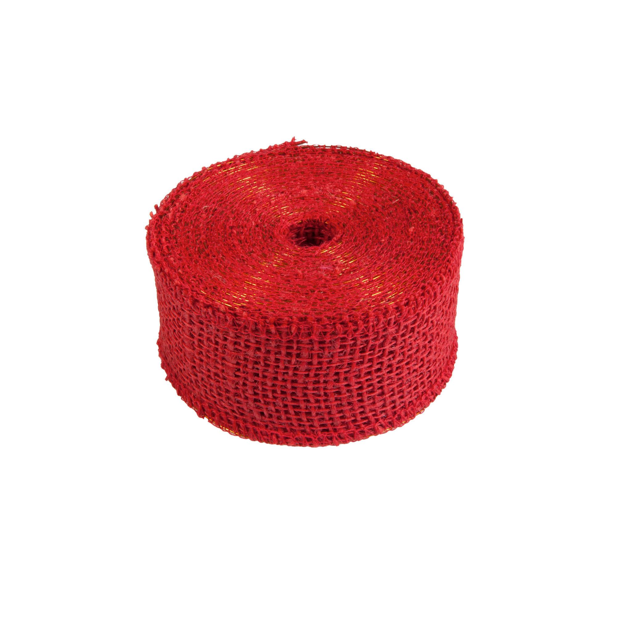 Dekoband Rot, Jute, 10 Meter