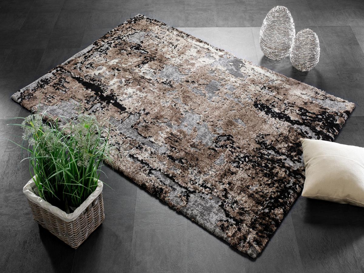 Webteppich Braun/Beige Timeline Quantum 140x200 cm - Beige/Braun, Design, Textil (140/200cm) - Novel