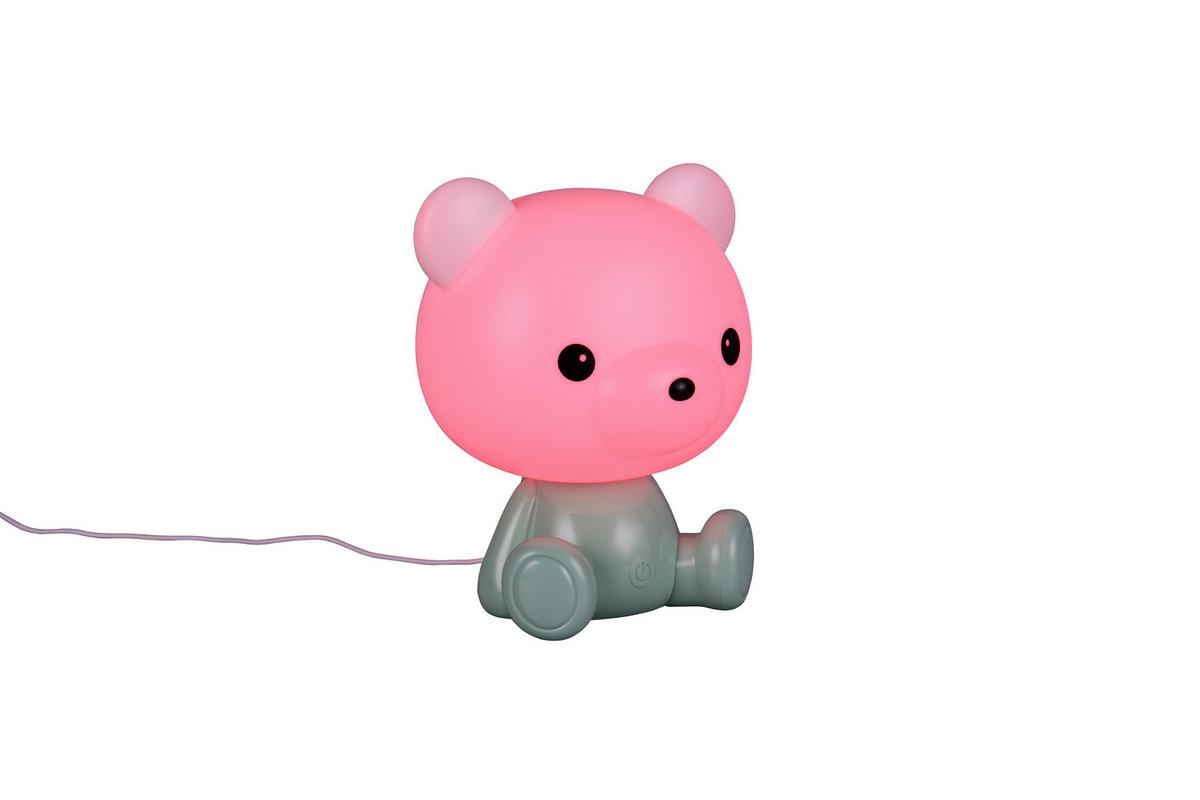 LED-Tischleuchte Cutie Grün Weiß B: 19 cm - Weiß/Grün, LIFESTYLE, Kunststoff (21/19/25,5cm)