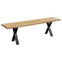 Sedací lavice Oak, drevo Dub - barvy dubu/černá, Natur, kov/dřevo (180/44/38cm) - Zandiara