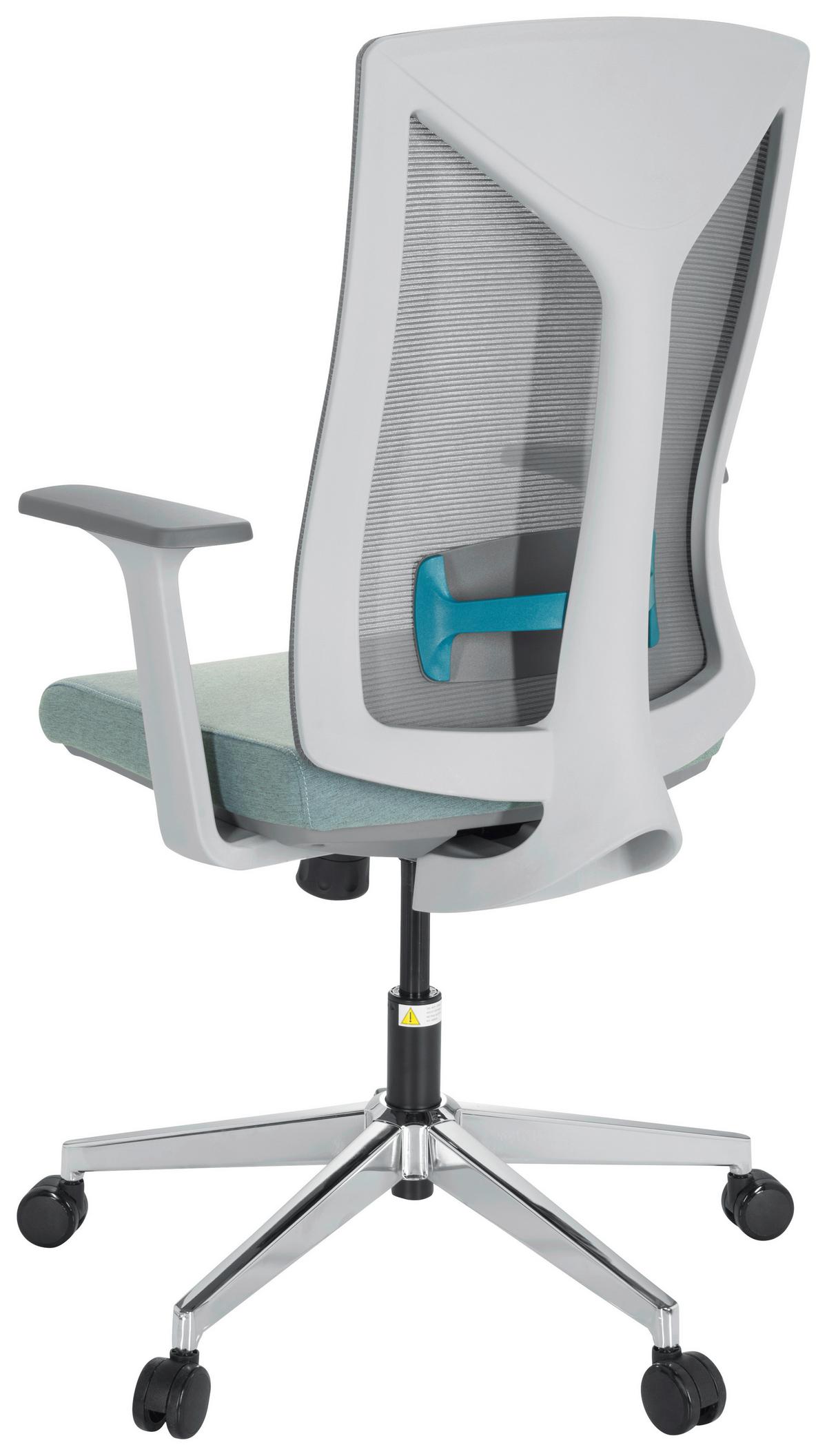 Drehstuhl Halifax Grau/Weiß/Mintgrün - Weiß/Grau, MODERN, Kunststoff/Textil (63/116/66cm) - MID.YOU