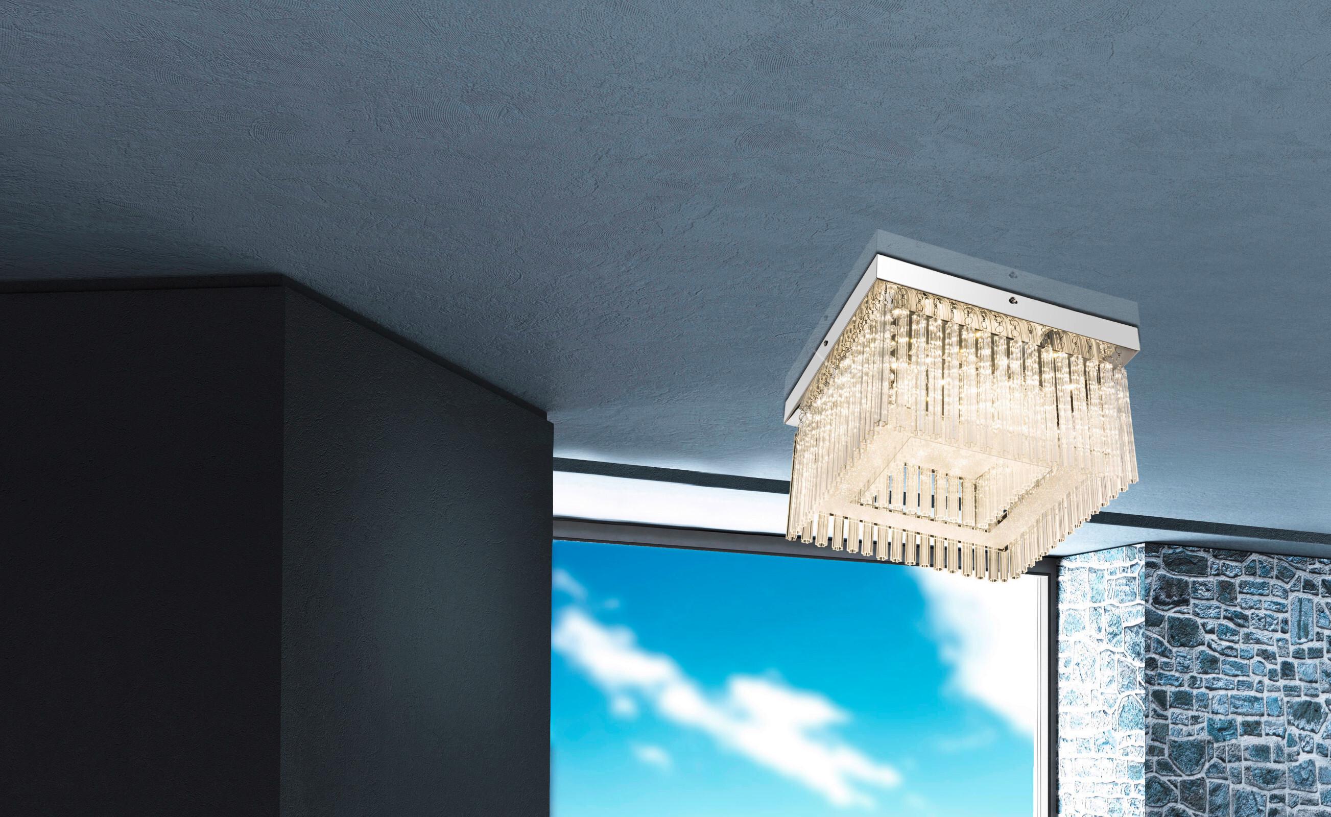 LED-Deckenleuchte 68567-21 Vince - Chromfarben, Basics, Glas/Metall (36/36/21.5cm) - Globo