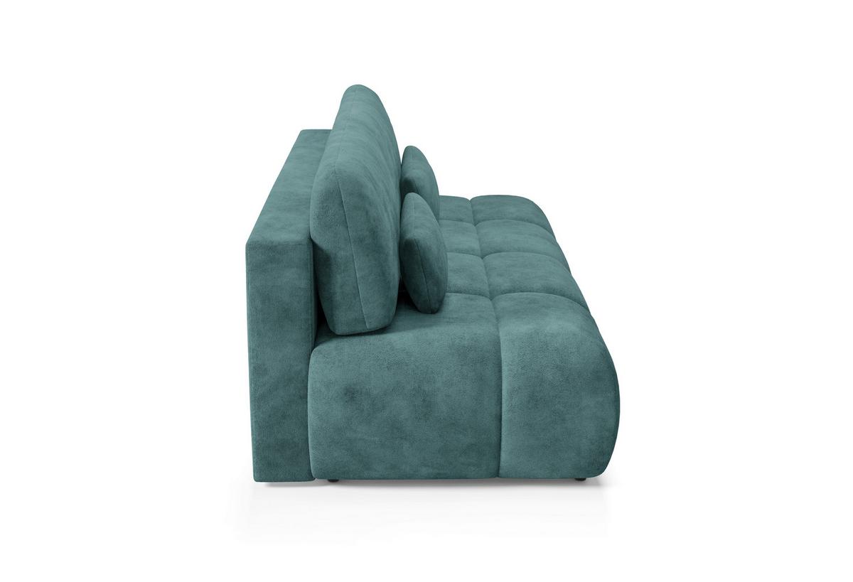 Schlafsofa Maron Petrol B: 219cm - Petrol/Schwarz, Design, Textil (219/94/110cm) - Livetastic