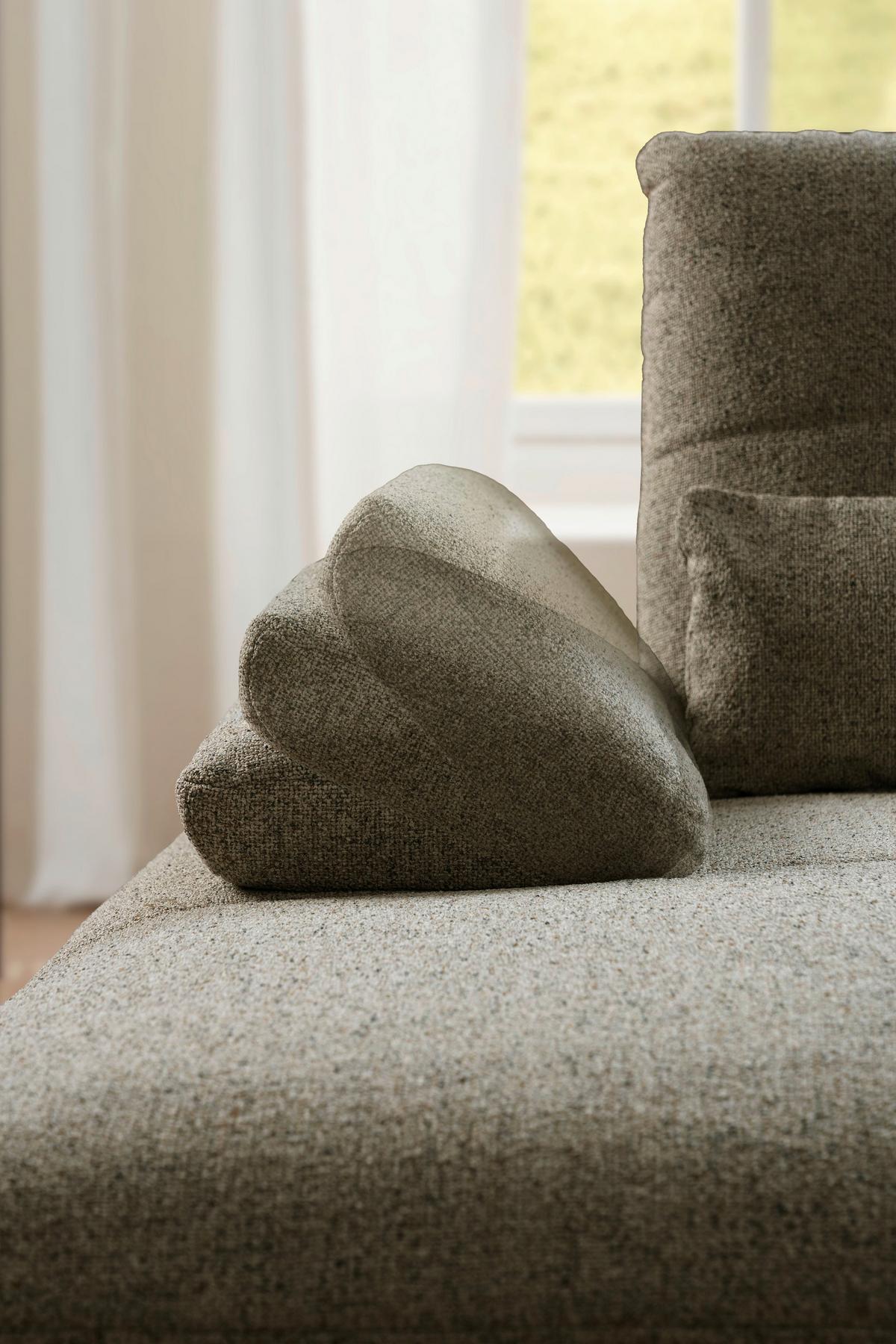 Ecksofa Dover erweiterbar Olivgrün 273x191-207 cm - Schwarz/Olivgrün, Trend, Holzwerkstoff/Textil (273/191-207cm)