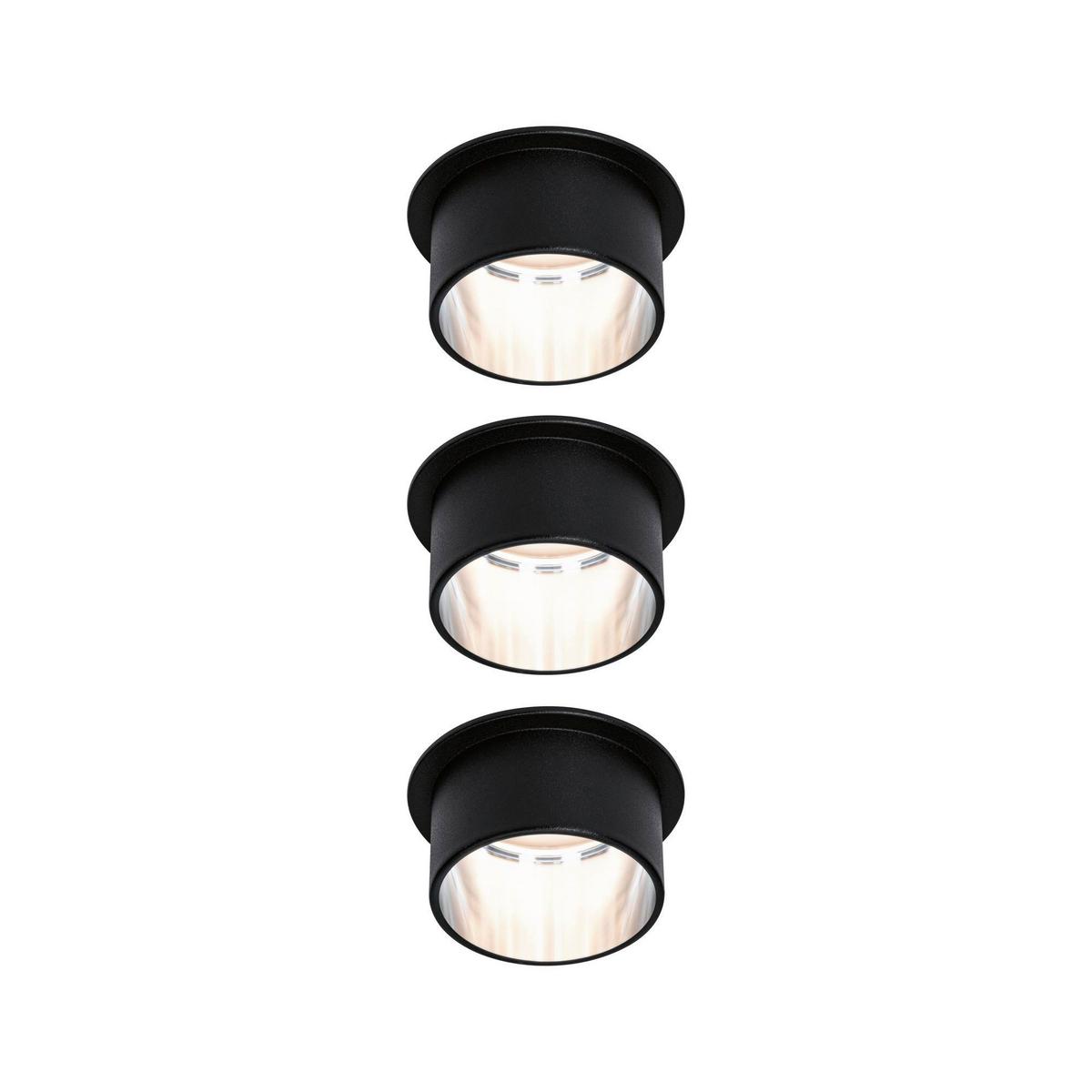 Deckenleuchte 3er-Set Ø 6,8 cm 3-Flammig, dimmbar - Basics, Metall (6,8cm) - Paulmann