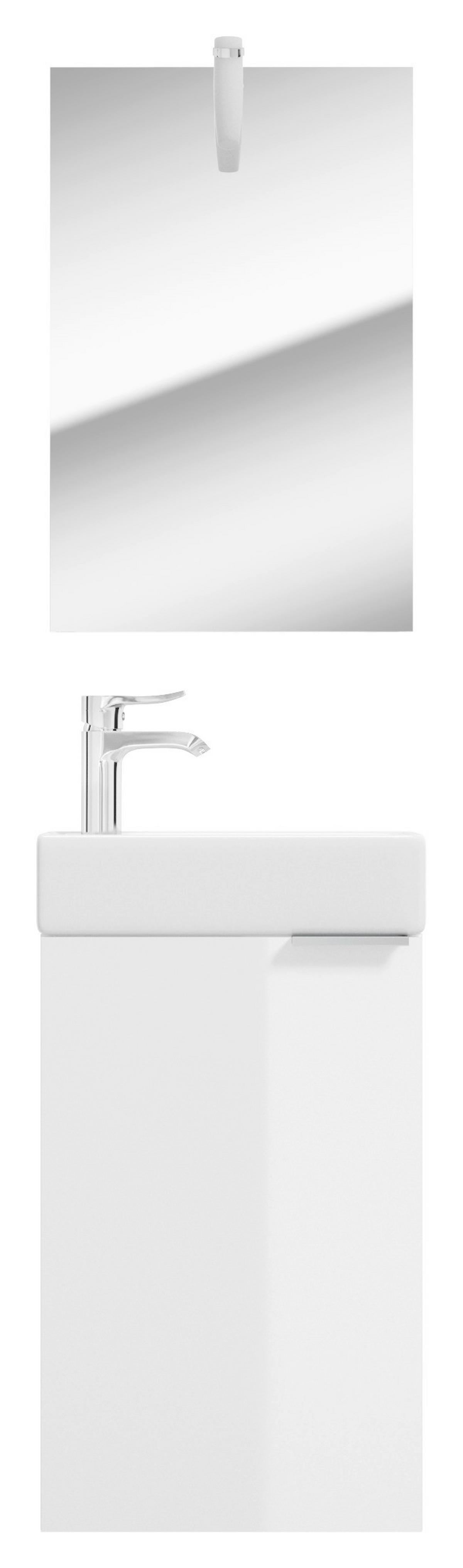 Gästebad Möbel-Set 3-Tlg. Grin B: 40 cm Weiß - Weiß, Basics, Keramik/Holzwerkstoff (41/60/20cm) - MID.YOU